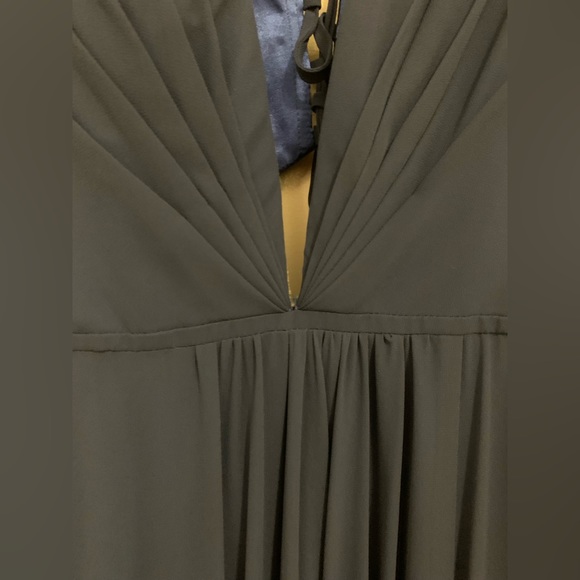 Faviana | Blue Plunge Formal Dress (6) - Picture 4 of 9